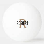 Moderne goudmonogram naam Ping Pong Ball (Achterkant)