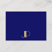 Moderne goudmonogram Sjabloon Navy Blue Visitekaartje (Voorkant)