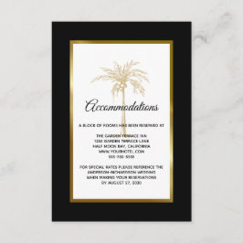 Moderne goudpalm Wedding met bomen Informatiekaartje