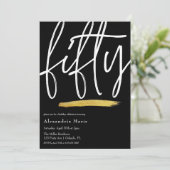 Moderne goudpenseel 50e verjaardag kaart (Staand voorkant)