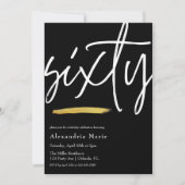 Moderne goudpenseel 60e verjaardag kaart (Voorkant)