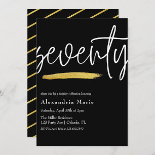 Moderne goudpenseel 70e verjaardag kaart