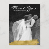 Moderne goudpenseelbruiloft Dank u Briefkaart (Voorkant)