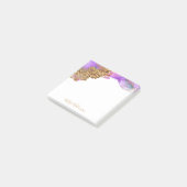 Moderne goudroze paarse waterverf post-it® notes (Schuin)