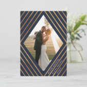 Moderne goudstapes Diamond Lijst Foto bruiloft Bedankkaart (Staand voorkant)