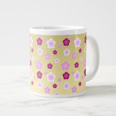 Moderne goudtypografie florale monogram naam extra grote beker (Voorkant rechts)