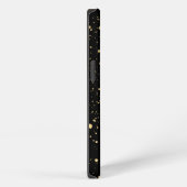 Moderne goudverf spattenpatroon op zwart iPhone hoesje (Rechterkant)