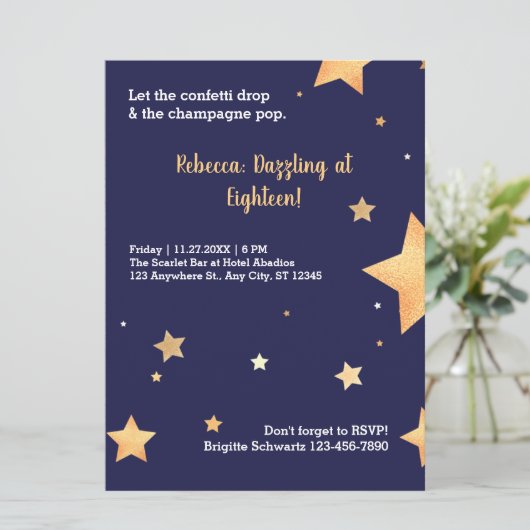 Moderne goudverjaardag kaart (Staand voorkant)