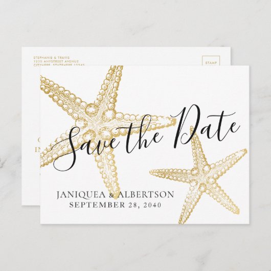 Moderne goudvis Bespaar de datum Briefkaart (Voorkant / Achterkant)