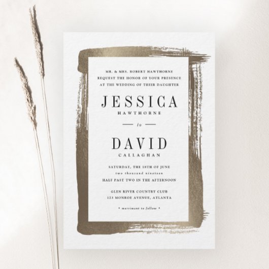 Moderne goudweddenschappen in de satijn kaart