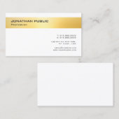 Moderne goudwitte legante minimale Sjabloon Visitekaartje (Voorkant / Achterkant)