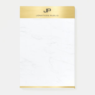 Moderne goudwitte marmer Elegant Sjabloon Post-it® Notes