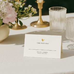 Moderne goudzedenbruiloft met elegante gouden hart