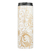 Moderne goudzirmonogram thermosbeker (Achterkant)