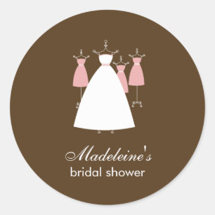 Moderne gowns voor toeristen - roze ronde sticker