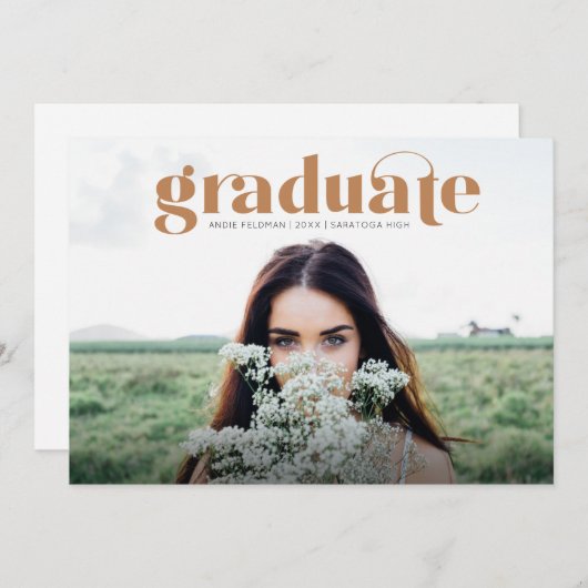 Moderne Grad - Faire-part de diplôme en photo comp (Devant / Derrière)