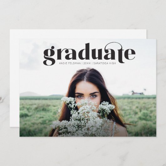 Moderne Grad - Faire-part de diplôme en photo comp (Devant / Derrière)