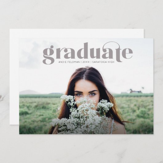 Moderne Grad - Faire-part de diplôme en photo comp (Devant / Derrière)