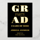 MODERNE GRAD PARTY FOIL INVITATION (Recto)