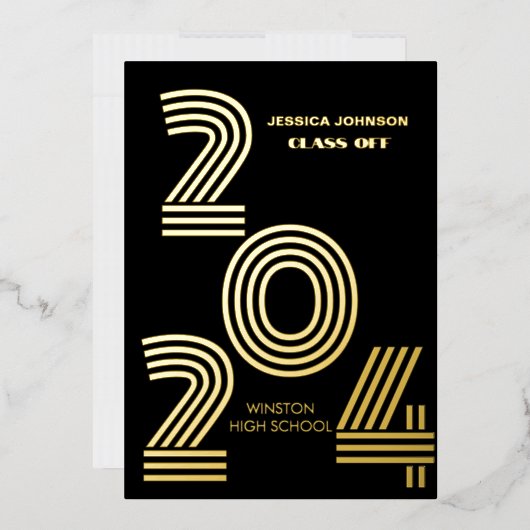 MODERNE GRAD PARTY FOIL INVITATION (Enveloppe)