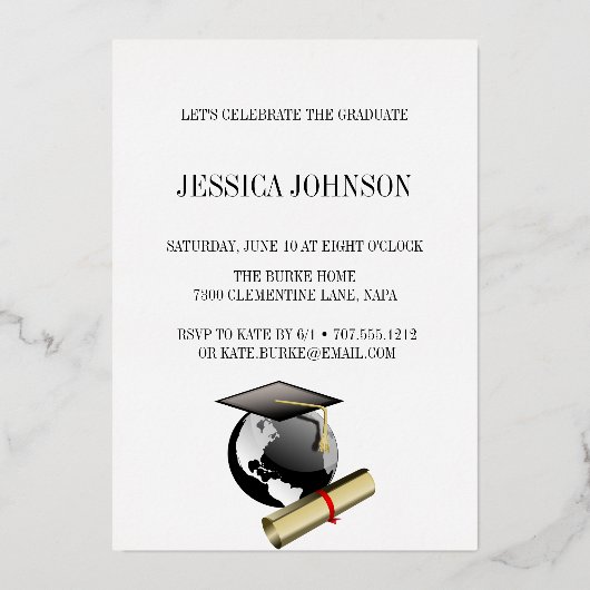 MODERNE GRAD PARTY FOIL INVITATION (Verso)