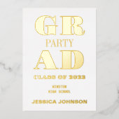 MODERNE GRAD PARTY FOIL INVITATION (Recto)