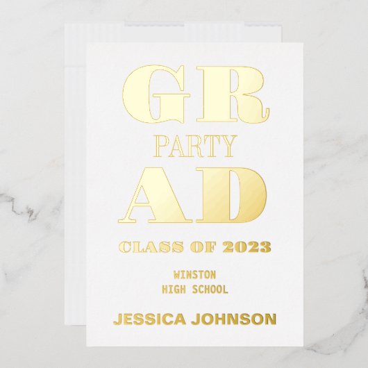 MODERNE GRAD PARTY FOIL INVITATION (Enveloppe)
