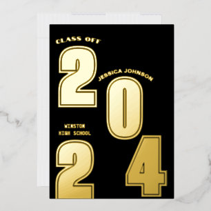 MODERNE GRAD PARTY FOIL INVITATION