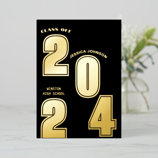 MODERNE GRAD PARTY FOIL INVITATION (Debout devant)