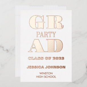 MODERNE GRAD PARTY FOIL INVITATION