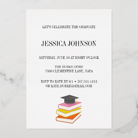 MODERNE GRAD PARTY FOIL INVITATION (Verso)