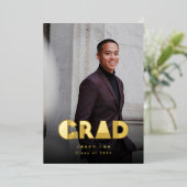Moderne Grad Photo Gold Foil Faire-part (Debout devant)