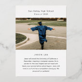 Moderne Grad Photo Gold Foil Faire-part (Verso)