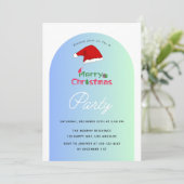 Moderne Gradient Christmas Party Uitnodiging (Staand voorkant)
