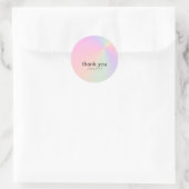 Moderne gradiënt kleurrijke holografische dank u ronde sticker (Tas)