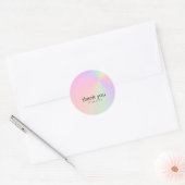 Moderne gradiënt kleurrijke holografische dank u ronde sticker (Envelop)