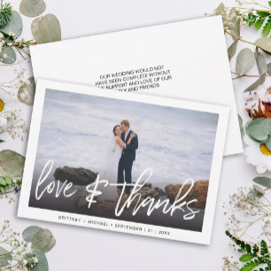 Moderne Gradiënt Liefde & Dank Hand Lettered Foto Bedankkaart