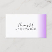 Moderne gradiënt paarse witte make-up & haar visitekaartje (Voorkant)