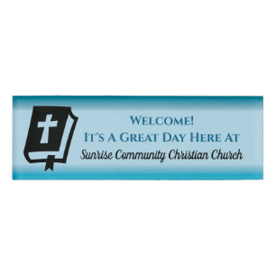 Moderne gradiënt van de Christelijke kerk Naambadge