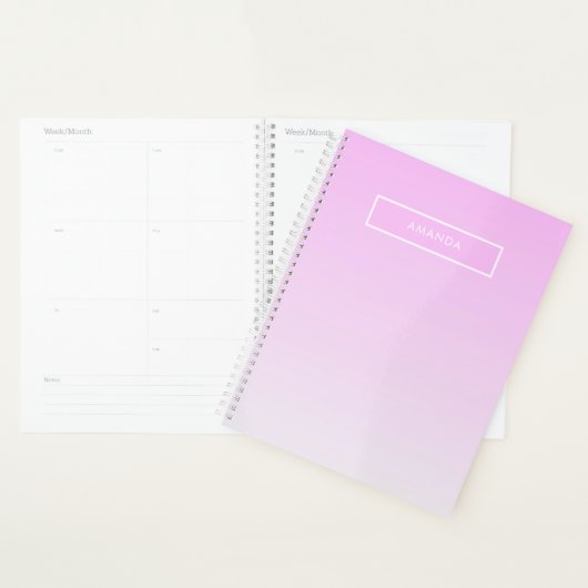 Moderne gradiënten Roze Minimalistisch Personalise Planner (Display)
