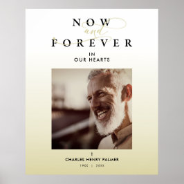 Moderne gradiëntminimalistische fotobegrafenisserv poster