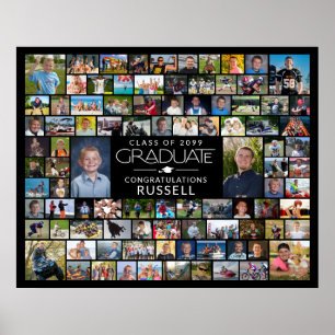 Moderne Graduate 94 Foto Collage Weergave Poster