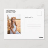 Moderne Graduate Elegante Script | Trendy Foto Briefkaart (Achterkant)
