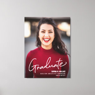 Moderne Graduate Script Foto Klas van Afstudeerjaa Canvas Afdruk