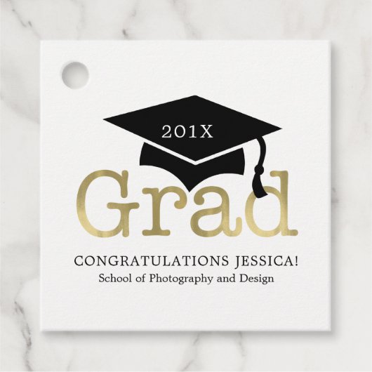 Moderne Graduation Cap gepersonaliseerd Bedankjes Labels (Voorkant)