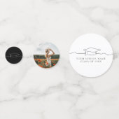 Moderne Graduation Cap Line Art Foto Confetti (Voorkanten)