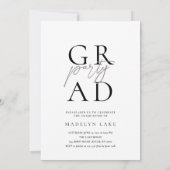 Moderne Graduation Party 3 Photo Invitation (Dos)