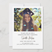 Moderne Graduation Party uitnodiging met foto (Voorkant)