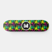 Moderne Graffiti Paint Splash Gepersonaliseerd Mon Skateboard (Horizontaal)