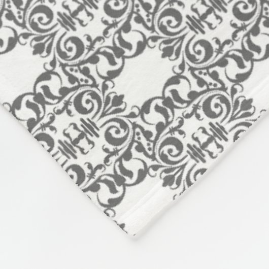 Moderne grafiet Damask Pattern Fleece Blanket (Hoek)